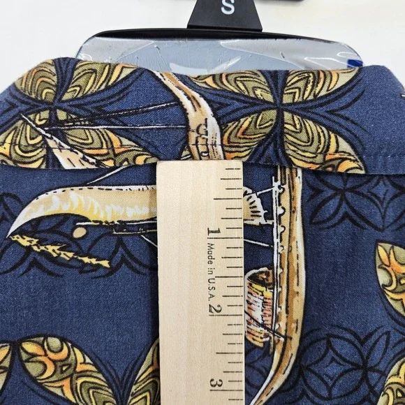 Vintage Kalaheo Shirt Mens Large Hawaiian Button Up Boats Floral AOP Tiki Ki - Picture 4 of 9